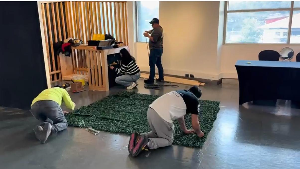 Preparación del espacio para la Expo Inmobiliaria